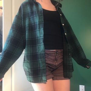 Shein green plaid overshirt. Size small but very oversized.